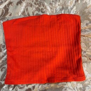 Red off-shoulder crop top